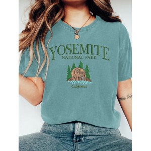Yosemite National Park Embroidered Cozy T Shirt