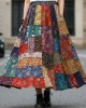 Bohemian Style Colorful Patchwork Ethnic Print Skirt Bohemian Style Colorful Patchwork Ethnic Print Skirt