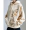Elegant Floral Embroidered Comfy Hoodie