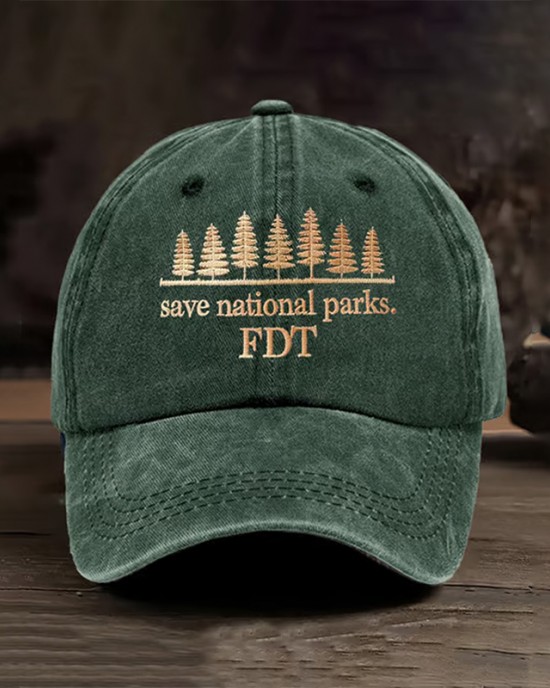 Retro Save National Parks Fdt Printed Baseball Cap Retro Save National Parks Fdt Printed Baseball Cap