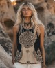 Women's Viking Tribal  Ethnic Art Linen  Sleeveless Top