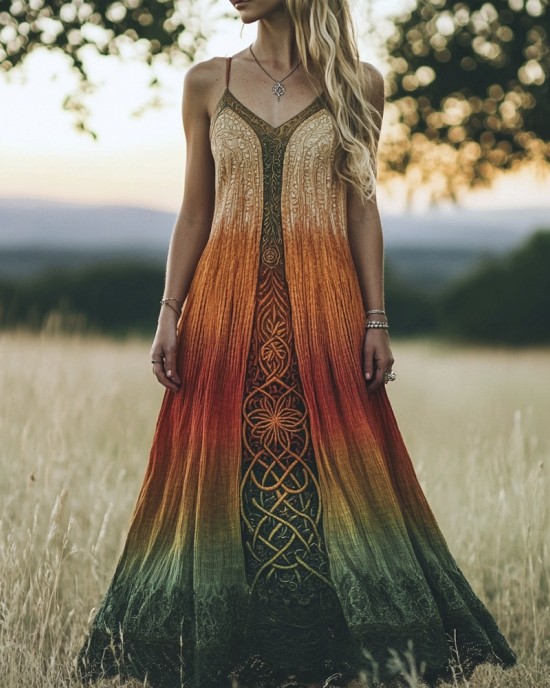 Viking Celtic Knot Print Women's Vintage Halter Dress Viking Celtic Knot Print Women's Vintage Halter Dress
