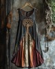 Tribal Celtic Knot Life Of Tree Lace Contrast Color Art Linen Tank Dress