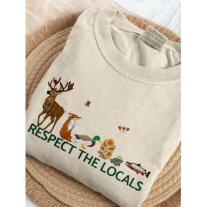 Respect The Locals Forest Animal Print Comfy T Shirt