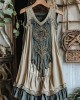 Viking Celtic Knot Patchwork Art Linen Tank Dress