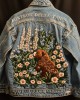 Foxtrot Data Tango Bear Floral Embroidered Denim Jacket Foxtrot Data Tango Bear Floral Embroidered Denim Jacket