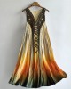 Vintage Celtic Knot Forest Elf Gradient Flowy Linen Dress