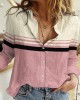 Classy Morandi Colorblock Woven Blouse