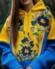 Ukraine Ethnic Floral Embroidered Contrast Patchwork Hoodie Ukraine Ethnic Floral Embroidered Contrast Patchwork Hoodie
