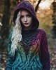 Mystical Gradient Celtic Vines Chunky Hooded Sweater