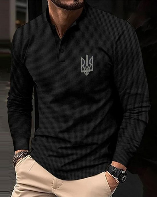 Men's I Santd With Ukr Logo Print Polo Shirt