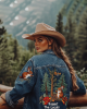 Respect The Locals Squirrel Pattern Women's Denim Jacket Respect The Locals Squirrel Pattern Women's Denim Jacket