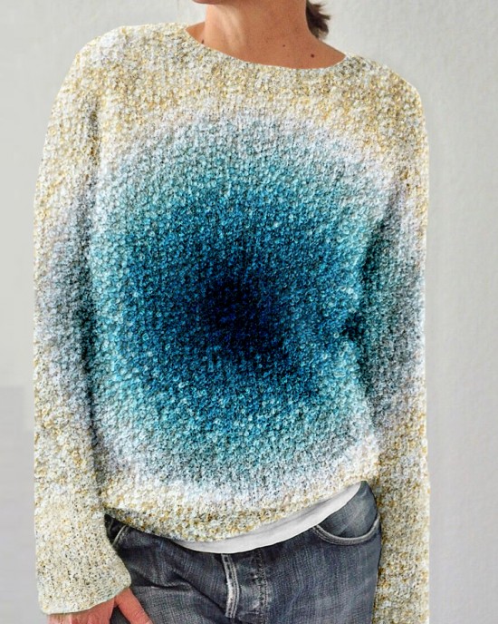 Ocean Inspired Embroidery Pattern Cozy Sweater Ocean Inspired Embroidery Pattern Cozy Sweater