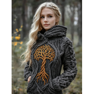 Women's Viking Tree Of Life Celtic Hooded Sweater