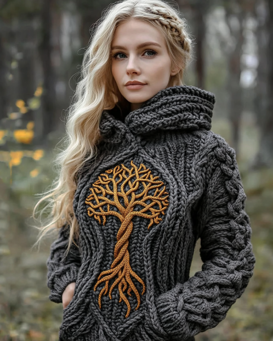 Women's Viking Tree Of Life Celtic Hooded Sweater Women's Viking Tree Of Life Celtic Hooded Sweater
