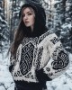 Women's Viking Celtic Knot Vintage Pocket Hooded Sweater Women's Viking Celtic Knot Vintage Pocket Hooded Sweater