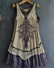 Women's Vintage Tribal Viking Tree Of Life Lace Panel Dress Women's Vintage Tribal Viking Tree Of Life Lace Panel Dress