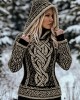 Women's Viking Style Knitted Jacquard Hooded Sweater