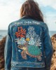 Foxtrot Data Tango Gulf Of Mexico Turtle Coral Embroidered Denim Jacket Foxtrot Data Tango Gulf Of Mexico Turtle Coral Embroidered Denim Jacket