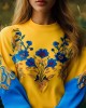 Ukraine Ethnic Floral Embroidered Contrast Color Sweatshirt Ukraine Ethnic Floral Embroidered Contrast Color Sweatshirt