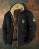 Men Support Ukrainian Trident Symbol Zipper Hoodie Men Support Ukrainian Trident Symbol Zipper Hoodie