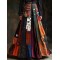 Bohemian Style Colorful Patchwork Ethnic Print Skirt