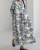 Sea Waves Japanese Art Linen Blend Maxi Dress Sea Waves Japanese Art Linen Blend Maxi Dress
