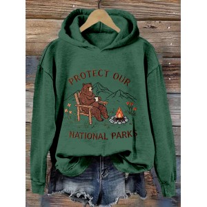 Protect Our National Parks Embroidered Vintage Cozy Hoodie
