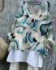 Cranes Over Sea Waves Japanese Embroidered Tunic Cranes Over Sea Waves Japanese Embroidered Tunic