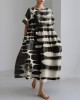 Women's Zebra Style Abstract Art Print Linen Blend Dress Women's Zebra Style Abstract Art Print Linen Blend Dress