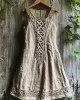Medieval Viking Celtic Knot Patchwork Linen Tank Dress Medieval Viking Celtic Knot Patchwork Linen Tank Dress