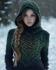 Vintage Celtic Forest Elf Gradient Cozy Hooded Sweater Vintage Celtic Forest Elf Gradient Cozy Hooded Sweater