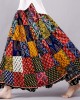 Boho Patchwork Flowy Linen Blend Wide Skirt Boho Patchwork Flowy Linen Blend Wide Skirt