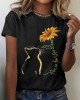 Ukrainian Cat Hugs Peace Sunflower T-shirt Ukrainian Cat Hugs Peace Sunflower T-shirt