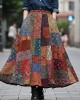 Bohemian Style Colorful Patchwork Ethnic Print Skirt Bohemian Style Colorful Patchwork Ethnic Print Skirt