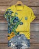 Ukraine Trident Irises Oil Painting V Neck T Shirt Ukraine Trident Irises Oil Painting V Neck T Shirt