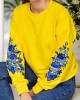 Ukraine Ethnic Floral Embroidered Crewneck Cozy Sweatshirt Ukraine Ethnic Floral Embroidered Crewneck Cozy Sweatshirt