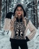 Women's Viking Tree Of Life Jacquard Cozy Chunky Knit Hooded Sweater Women's Viking Tree Of Life Jacquard Cozy Chunky Knit Hooded Sweater