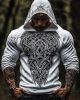 Men's Vintage Viking Art Cotton Blend Hoodie Men's Vintage Viking Art Cotton Blend Hoodie