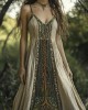 Celtic Myth Tree Of Life Print Women's Linen Halter Dress Celtic Myth Tree Of Life Print Women's Linen Halter Dress