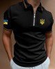 Men Support Ukrainian Trident Symbol Polo Shirt Men Support Ukrainian Trident Symbol Polo Shirt