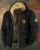 Men Support Ukrainian Trident Symbol Zipper Hoodie Men Support Ukrainian Trident Symbol Zipper Hoodie