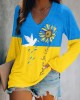 Women's Peace For Ukraine V-neck T-shirt Women's Peace For Ukraine V-neck T-shirt