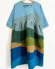 Blue Tone Landscape Colorblock Linen Dress Blue Tone Landscape Colorblock Linen Dress