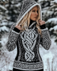 Women's Viking Style Knitted Jacquard Hooded Sweater