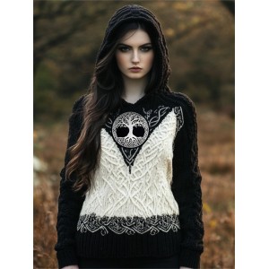 Viking Tree Of Life Contrast Color Cozy Hooded Sweater