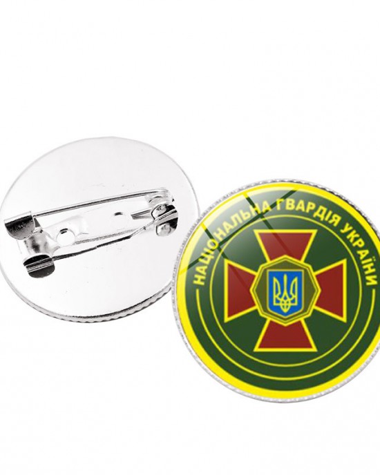 Ukrainian Flag Time Gem Brooch