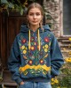 Ukrainian Folk Floral Embroidered Vintage Comfy Hoodie Ukrainian Folk Floral Embroidered Vintage Comfy Hoodie