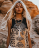 Women's Viking Tree Of Life Tribal With Celtic Knot Pattern Art Linen Sleeveless Top Women's Viking Tree Of Life Tribal With Celtic Knot Pattern Art Linen Sleeveless Top