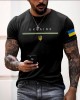 Man's Ukraine Flag Print Crew Neck Short Sleeve T-shirt Man's Ukraine Flag Print Crew Neck Short Sleeve T-shirt